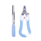 Set Cleste Profesional Taiat unghii animale si pila, Pisici, Caini, 13.5 cm, Albastru