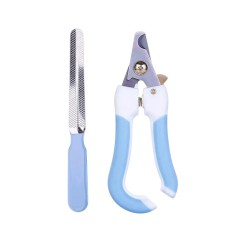 Set Cleste Profesional Taiat unghii animale si pila, Pisici, Caini, 13.5 cm, Albastru foto