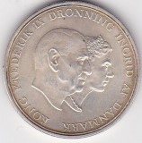 DANEMARCA 5 Kroner Frederik IX Silver Wedding Anniversary 1960, Europa, Argint