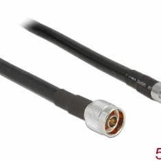 Cablu antena N plug la RP-SMA plug CFD400 LLC400 5m low loss, Delock 13023