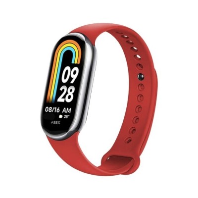 Curea pentru Xiaomi Mi Band 8 / 8 NFC / 9 / 9 NFC - Fixed Silicone Strap - Red foto