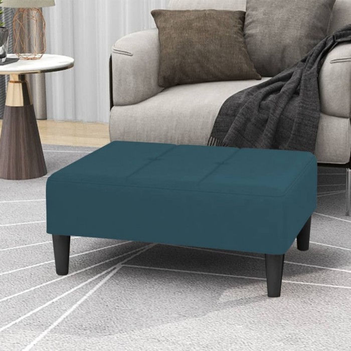Taburet, albastru, 78x56x32 cm, catifea