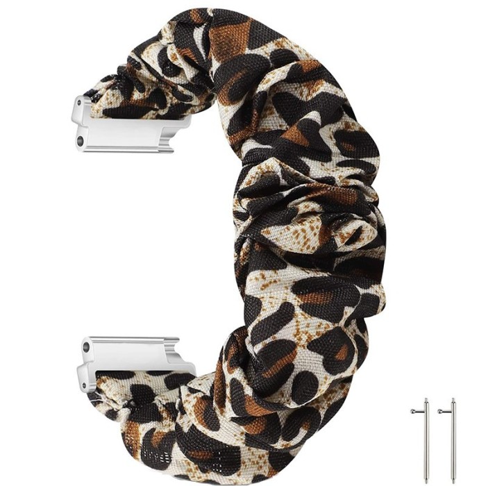 Curea textila elastica, compatibila Garmin Vivoactive 3, telescoape Quick Release, Scrunchies 3