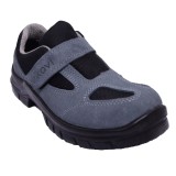 Pantofi de protectie decupati Kavi, cu bombeu metalic, piele, gri, S1, marimea 44