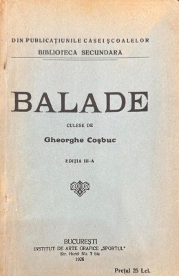 Gheorghe Coşbuc, Balade, ediţia III - A foto