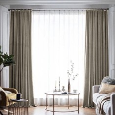Draperie din catifea blackout cu rejansa din bumbac tip fagure, Madison, 150x215 cm, densitate 700 g/ml, Stonewall, 1 buc