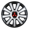 Set 4 capace roti Silver/black cu inel cromat R14 pentru gama auto Mitsubishi, Autohelix MSA