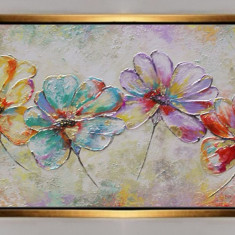 Tablouri pictate manual Tablou cu flori Tablou abstract 100x50 cm pictura ulei