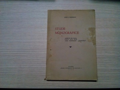 STUDII MONOGRAFICE -Tara Hategului &amp;quot;CLOPOTIVA&amp;quot; - Ion G. Popescu (autograf) -1940 foto
