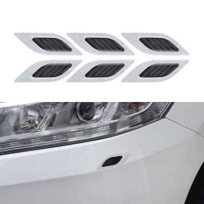 Set 6 Autocolante reflectorizante pentru bara auto, Kwmobile, Negru/Gri, ABS, 55799.01 foto