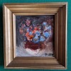 FRANCISC BARTOK - ULCICA CU FLORI - anii &#039;80, ulei/carton, Abstract