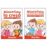 Set doua carti, A4, anteprescolari 2-3 ani (1. Mimi si Toto la cresa; 2. Mimi si Toto cei mai mici artisti)