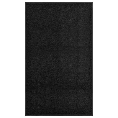 vidaXL Covoraș de ușă lavabil, negru, 90 x 150 cm foto