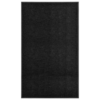 Covoraș de ușă lavabil, negru, 90 x 150 cm foto