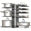 Suport Organizator Oale Tigai 8 Rafturi Metalic Premium, Montare Verticala/Orizontala, 54x20.5x38 cm