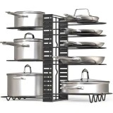 Suport Organizator Oale Tigai 8 Rafturi Metalic Premium, Montare Verticala/Orizontala, 54x20.5x38 cm