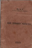 A3903N De ținut minte, MAI-CTS Direcția Politică, 1949, broșură de &icirc;ndoctrinare militară și politică comunistă