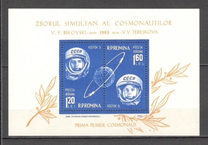 Romania.1963 Posta aeriana:Cosmonautica-Bl. XR.464