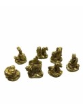 Set 8 Statuete Dragoni Aurii Feng Shui, Rășină, 4 x 5.5cm - Decor Acasă, Obiecte Decorative