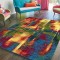Covor Model Abstract 11023-120, Marime 80 x 150 cm, Albastru, Rosu, Inaltime Fir 9 mm, Antialergic, Polipropilena, Living, Dormitor, Sufragerie, Birou