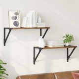 vidaXL Șemele de perete cu raft 2 pcs Lemn Vechi 60 x 25 x 25,5 cm 882856