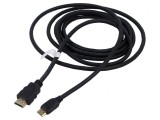 Cablu HDMI 2.0 HDCP 2.2 3m cu mufe HDMI și mini HDMI, PVC