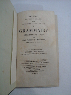 GRAMMAIRE ALLEMANDE PRATIQUE - Meidinger 1837 foto