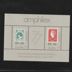 Olanda 1977-Expozitia Filatelica "AMPHILEX '77",MNH,Mi.Bl.16