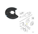 Protectie stropire disc frana Volvo S40/V50 (Ms/Mw), 10.2003-05.2012 Model Awd, Spate, Stanga=Dreapta, metal