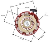 Demaror compatibil HONDA GX 340 - GX 390 / motoare chinezesti