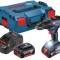 Bosch GSR 18V-50 Masina de gaurit si insurubat cu acumulator + 2 x Acumulatori GBA 18V 5.0Ah + Incarcator GAL 1880 CV + L-Boxx ProAdvanced PowerfulToo