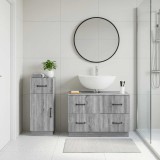 Cumpara ieftin Set de dulapuri pentru baie, 2 piese HOORN Sonoma gri