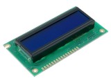 Afişaj LCD alfanumeric 16x2 STN negativ, albastru, 16 pini