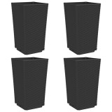Cumpara ieftin Jardiniere de gradina, 4 buc., negru, 32,5x32,5x57 cm, PP