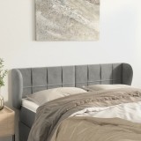 Gossi tablie de pat cu aripioare gri deschis 147x23x78/88 cm catifea