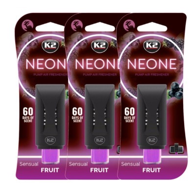 Pachet 3 x Odorizant auto grila ventilatie Puf-Puf K2 Neone Sensual Fruit foto