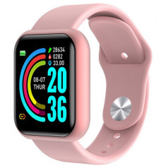 Ceas smartwatch L18, Bluetooth, Pedometru, Monitorizare Somn Puls Activitati Puls Oxigen, Notificari, Pink foto