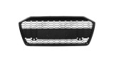 Grila radiator masca fata Audi A6 (C8), 03.2018-, Model RS6, cu gauri senzor parcare; vopsit negru lucios; fara emblema; Tuning, B-Series