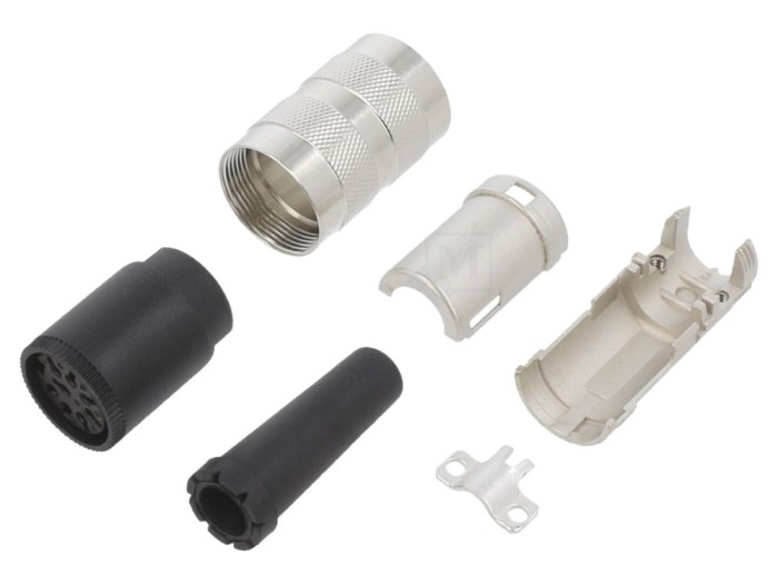 Conector M16 mamă 8 pini drept