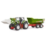 Cumpara ieftin Bruder Tractor Roadmax cu incarcator frontal si remorca basculabila