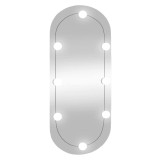 Cumpara ieftin Oglinda de perete cu lumini LED 35x80 cm oval sticla