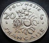 Cumpara ieftin Moneda exotica 20 FRANCI - POLYNESIE / POLINEZIA FRANCEZA, anul 1986 * cod 4410, Australia si Oceania