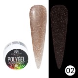 Polygel constructie unghii cu sclipici, Disco Polygel, Global Fashion, reflectorizant, 15 g, 02