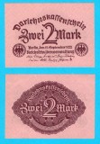Germania (p#62) 2 Mark 1922 UNC 'Darlehnskassenschein'; (ROG CITITI DETALIILE!)