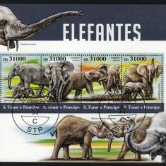 S. TOME E PRINCIPE 2015 - Fauna, Elefanti /colita noua