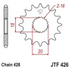 Pinion fata 16 dinti pas lant 428 - Kreidler Dice - Enduro 125cc - Suzuki DR 125 S (82-84) - GN 125 (94-99) - GS 125 S (99) - RM 125 (75-78)