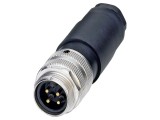 Conector 7/8" mufă, 4 pini, drept, IP67, 9A, 300V