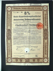 Titlu De Stat Obligatiune Germania 1927-500-Goldmark foto