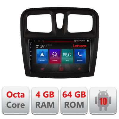 Navigatie dedicata Dacia Sandero 2012-2020 var B Android radio gps internet Lenovo Octa Core 4+64 LTE kit-sandero-variantb+EDT CarStore Technology foto