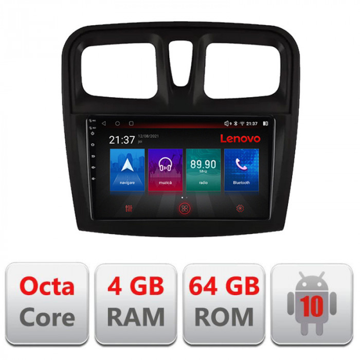 Navigatie dedicata Dacia Sandero 2012-2020 var B Android radio gps internet Lenovo Octa Core 4+64 LTE kit-sandero-variantb+EDT CarStore Technology